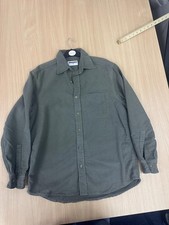 Philip Morris & Son Men's Olive Green moleskin Shirt, Size Large