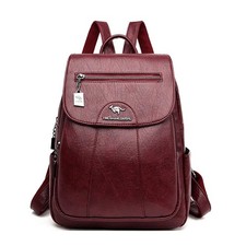Anti-theft Leather Backpack