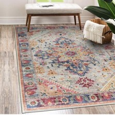 Green Decore Carpet Mart Milagros Machine washable Non-slip Multicolor 90x150cm