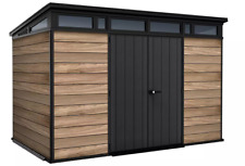 Keter Signature Ashwood Brown 11 x 7ft XL Outdoor Garden Storage Unit Bin Shed