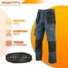WrightWears Mens Cargo Combat Work Trousers Grey Trousers With Holster Pockets