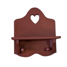 Vintage Red Wood Wall Shelf
