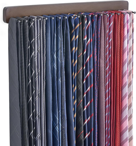 Wall mounted tie - tie, rack