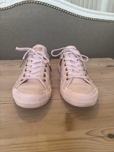 Converse pink leather and - converse, rose