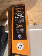 Halfords Integrated Rail Steel Roof Bars 107cm Length - Set i1