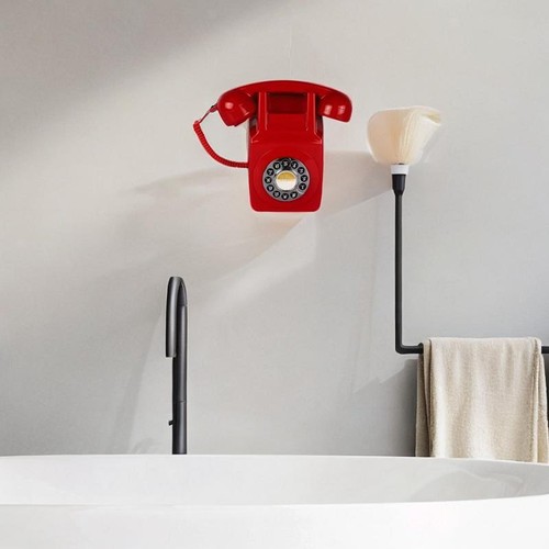 Retro landline phone - retro, wall