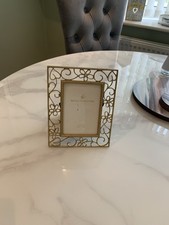 Royal Doulton Gold Tone And White Stones Floral Design Photograph Frame
