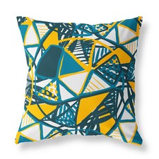 Bold Funky Pattern Zip FILLED CUSHION Multi-Coloured Designer
