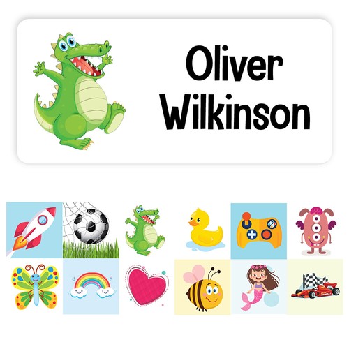 Personalised name labels - name,