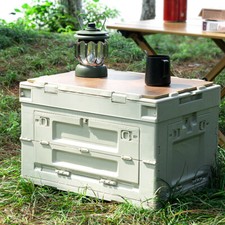 LARGE PLASTIC GARDEN STORAGE BOX OUTDOOR WATERPROOF DECK CONTAINER CHEST SHED UK