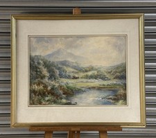 19thC Watercolour by William Joseph Boyes, Tranquil Rural Farming Landscape