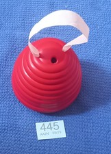 Vintage Red Beehive Yarn Holder 13" Diam 4" High. With Needle Gauge On Base