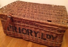 Large Vintage Wicker Laundry Basket/Hamper. Storage, Laundry or Display