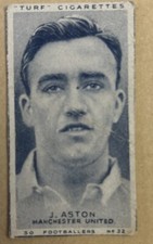 1940s John Aston Turf Cigarette Card Manchester United Busby Babes Football