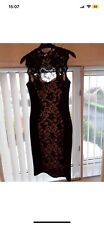 Amy Childs Elegant Black Stretchy Lace Dress Size 8