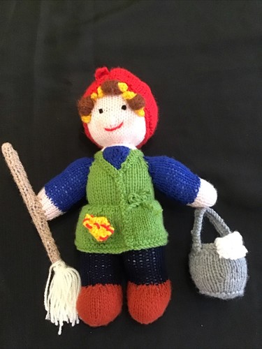 Hand knitted mrs mop doll - hand,