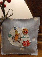 Handmade ~  Cath Kidston Guinea Pig in party hat hanging lavender pillow ~ GIFT