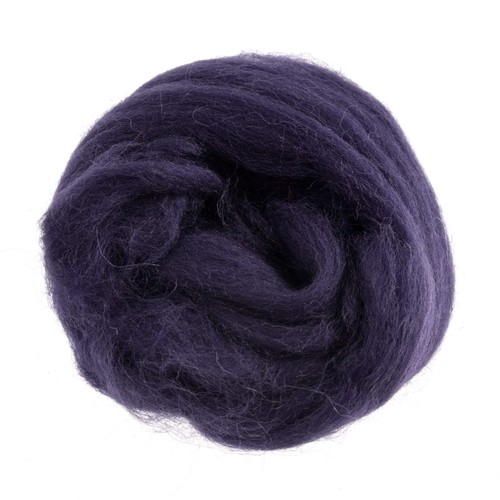 Natural wool roving - 10g:, plum
