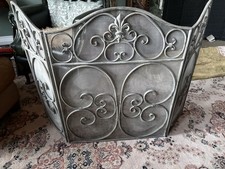 Grey Metal Ornate Fire Guard