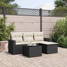 Garden Sofa Set Black