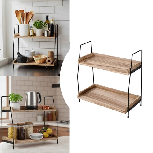 Tier wooden spice rack - wooden,