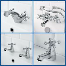 Traditional Basin Bath Tap Bathroom Mixer Taps Set Mono Filler Shower Chrome
