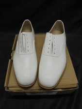 British Military Royal Navy Officers Mens White Leather Tropical Service Shoes