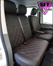 Seat Covers for VW T4 Eco leather with Bentley Stitching Front Seats