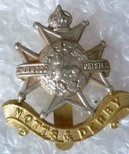 Notts & Derby Regiment Cap Badge KC Slider Bi-Metal VINTAGE Genuine