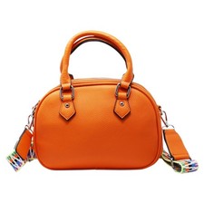 Women's Triple Zipper Small Handle Crossbody Bag with Canvas Strap – Chic & Prac