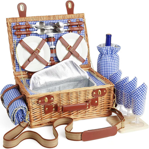 Wicker picnic basket set for - for, 4