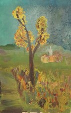 Vintage oil painting landscape