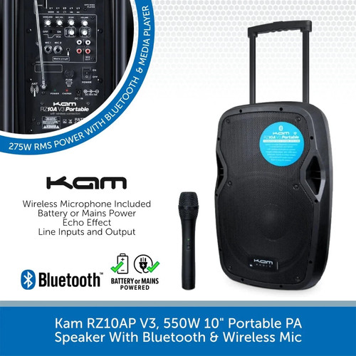 Kam rz10a 550w portable - 10",