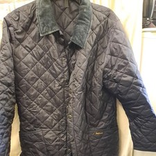 Men's Quilted Barber Jacket Large  blue 