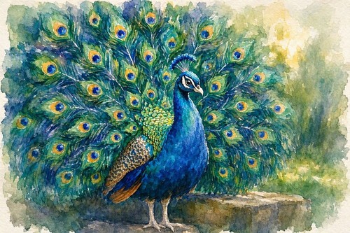 Peacock cross stitch - peacock,