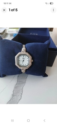 Solid silver bracelet watch - silver,
