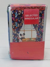 VTG 90s Mickey & Disney Friends Pole Pocket Curtains Drapery Set with Tie Backs