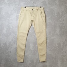 Denham York Trouser Mens 36x34 Beige Tapered Leg Slim Fit Button-Fly Chino Pants