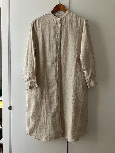 Muji beige cotton long shirt - muji,
