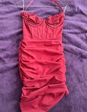 Oh Polly Maroon Corset Dress