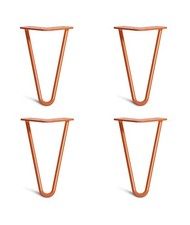 Orange 20cm Classic 2 Pin Hairpin Legs Set of 4 Ideal For Cabinets