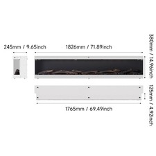 42-72" Electric Fireplace 3D