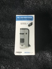 Carson MP-250 MicroFlip LED Lighted Pocket Microscope High 100x 250x Power Lens