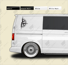 2x LARGE Half Compass Sticker