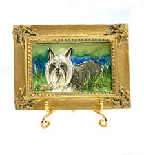Dog Painting Miniature Yorkie Silky Terrier Watercolor Art Adorable Deco Gift