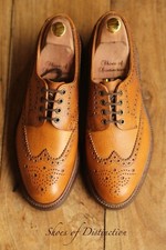 Alfred Sargent Linton Tan Brown Leather Derby Brogue Lace Up Shoes UK 8 US 9