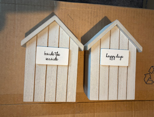 Beach hut happy days beside - beach,
