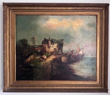 Large Antique 1883 oil