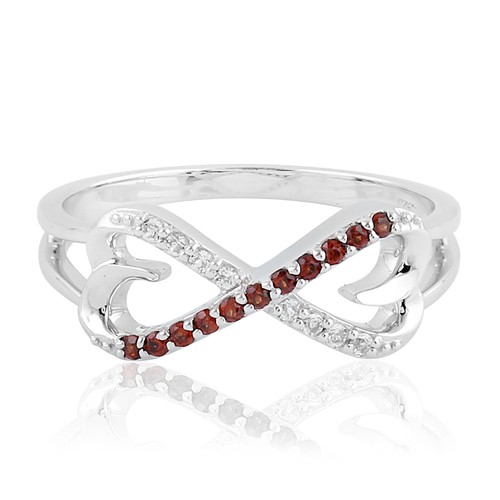 Sterling silver garnet white - silver,