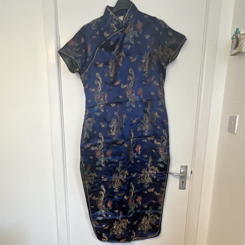 Blossom plum blue satin - blue,